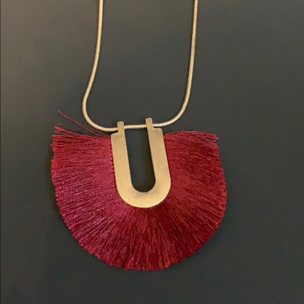U Fringed Long Necklace